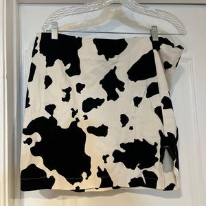 Cow print mini skirt